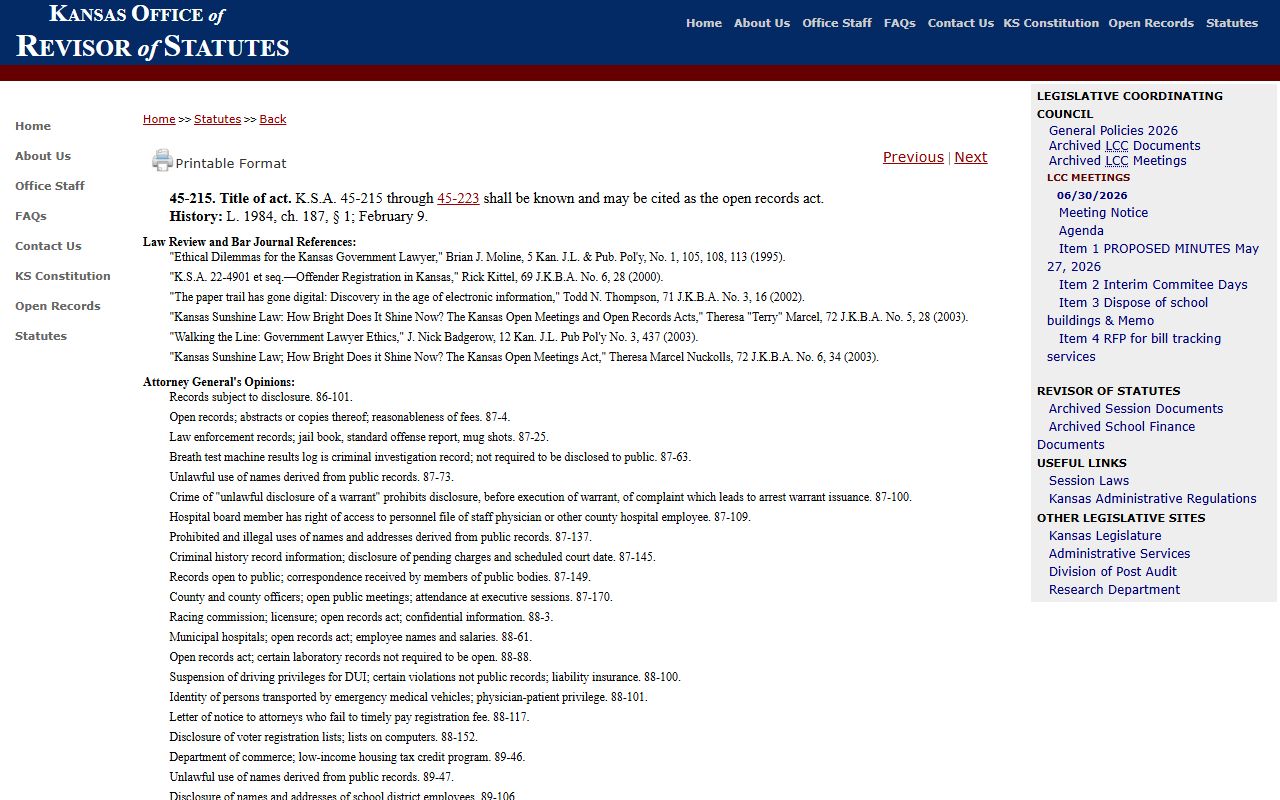 Washington County Clerk of the District Court Kansas electronic records rule