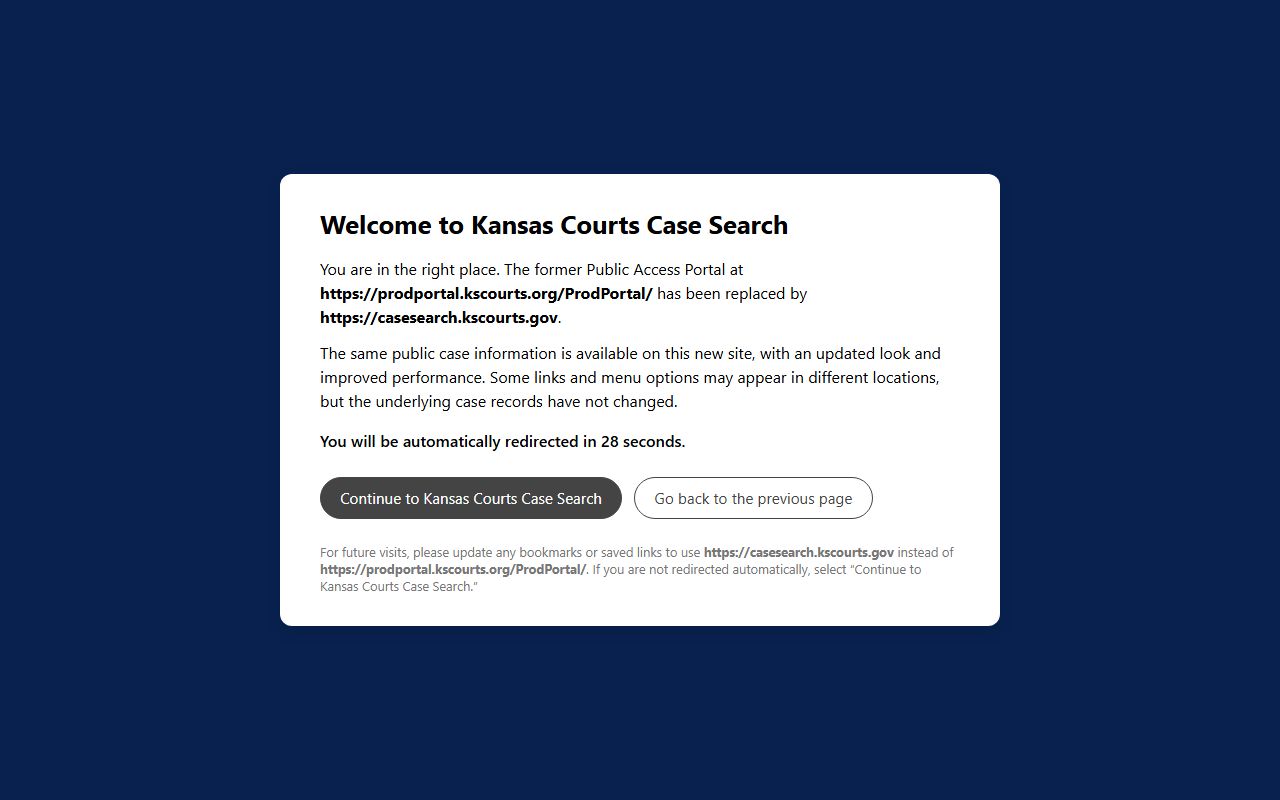 Washington County court records former Kansas public access portal redirect