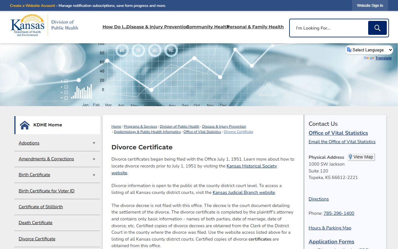 Washington County marriage and divorce records KDHE divorce certificate